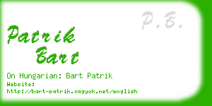patrik bart business card